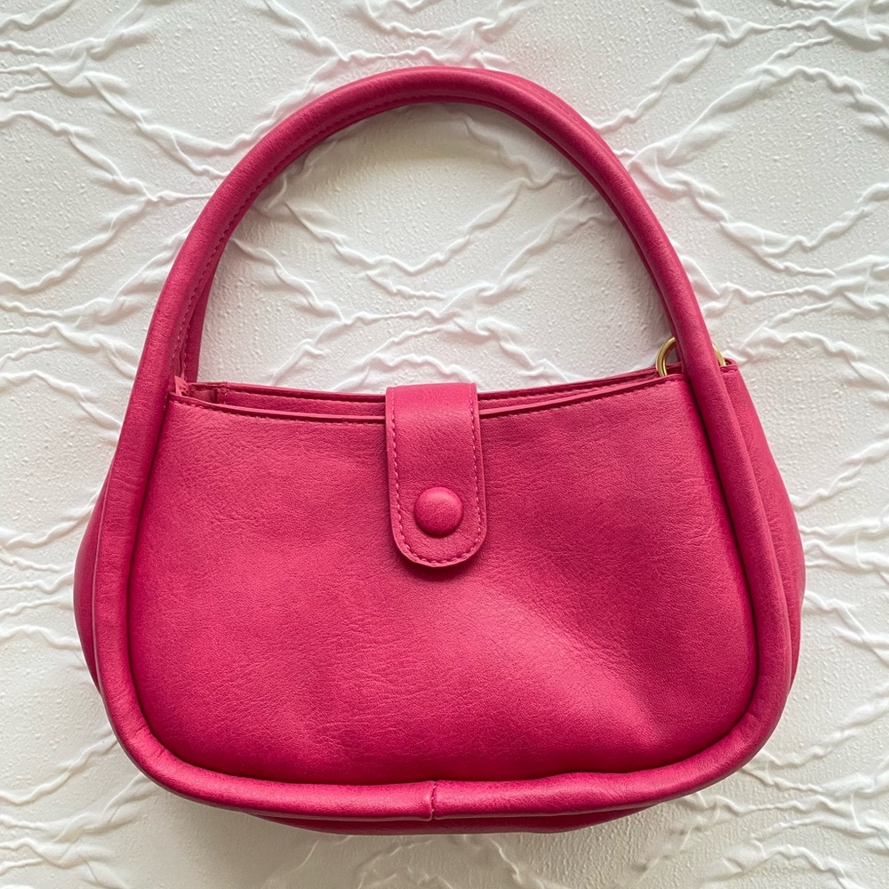 Anthropologie - Magenta Hot Pink Leather Mini Shoulder & Crossbody Bag